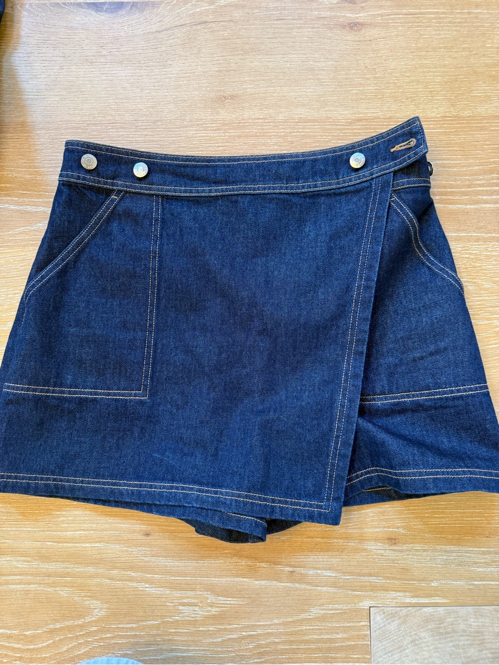 Veronica Beard Dark Blue Denim Wrap Skort